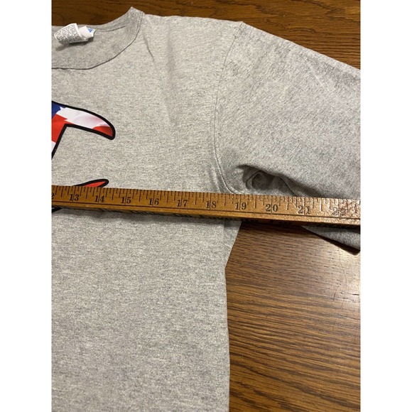 Champion Mens American Flag Logo T-Shirt Heather Gray Sz Medium EUC Activewear - Picture 8 of 9